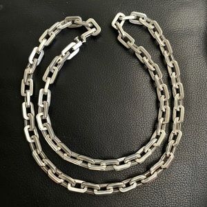 Vintage Mexico Sterling silver .925 Solid Square Link Chain Necklace
